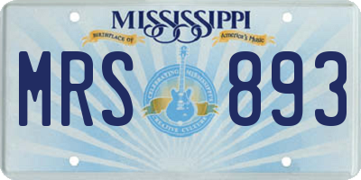 MS license plate MRS893