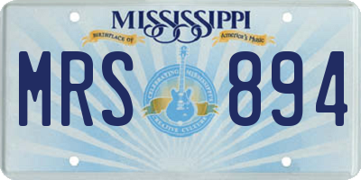 MS license plate MRS894