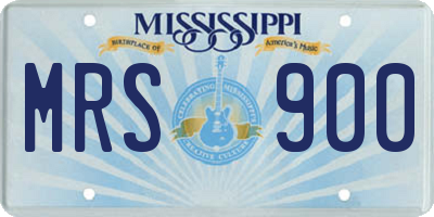 MS license plate MRS900