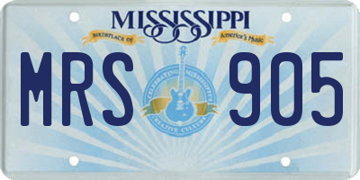 MS license plate MRS905