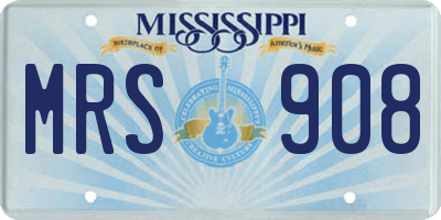 MS license plate MRS908