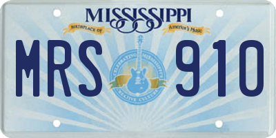 MS license plate MRS910