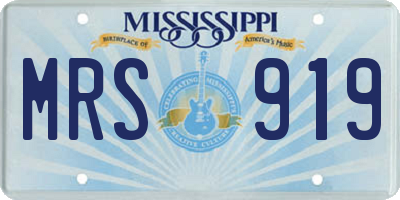 MS license plate MRS919