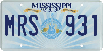 MS license plate MRS931