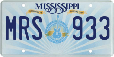 MS license plate MRS933