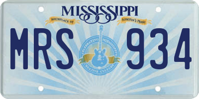 MS license plate MRS934