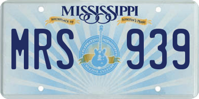 MS license plate MRS939