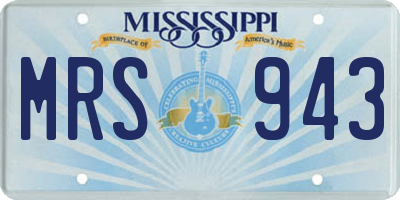 MS license plate MRS943