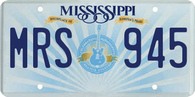 MS license plate MRS945