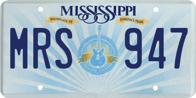 MS license plate MRS947