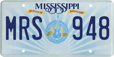 MS license plate MRS948