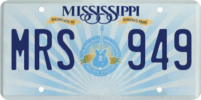 MS license plate MRS949