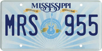MS license plate MRS955