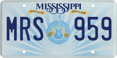 MS license plate MRS959