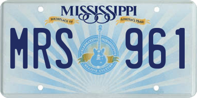 MS license plate MRS961