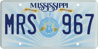 MS license plate MRS967