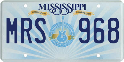 MS license plate MRS968