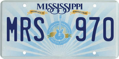 MS license plate MRS970