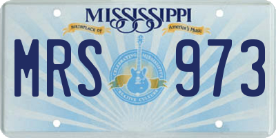 MS license plate MRS973