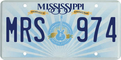 MS license plate MRS974
