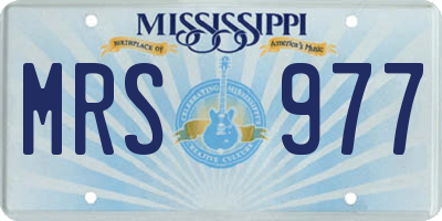 MS license plate MRS977
