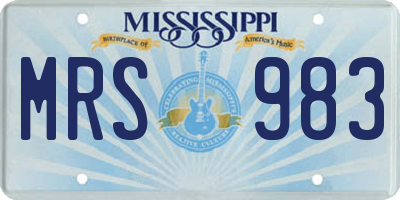 MS license plate MRS983