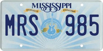 MS license plate MRS985