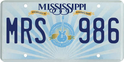 MS license plate MRS986