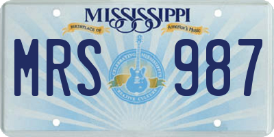 MS license plate MRS987
