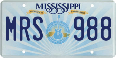 MS license plate MRS988