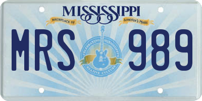 MS license plate MRS989