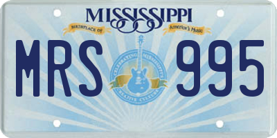 MS license plate MRS995