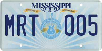 MS license plate MRT005