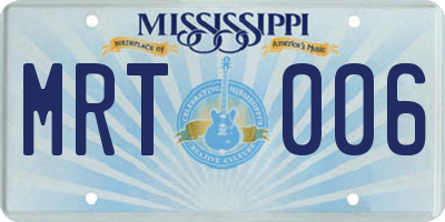 MS license plate MRT006