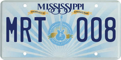 MS license plate MRT008