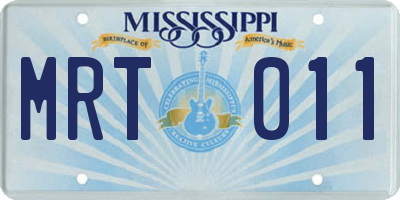 MS license plate MRT011