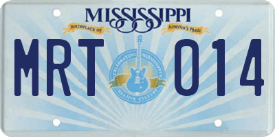 MS license plate MRT014