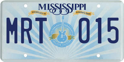 MS license plate MRT015