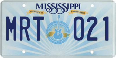 MS license plate MRT021