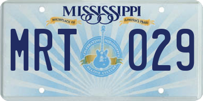 MS license plate MRT029