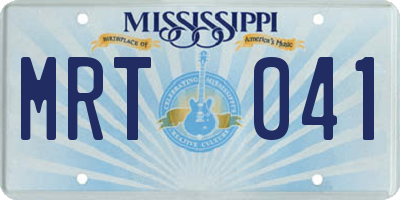 MS license plate MRT041