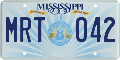 MS license plate MRT042