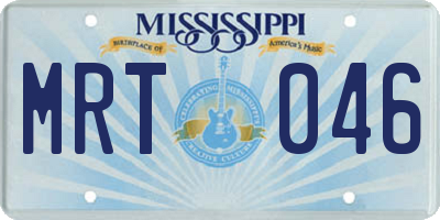 MS license plate MRT046