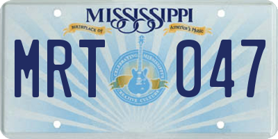 MS license plate MRT047
