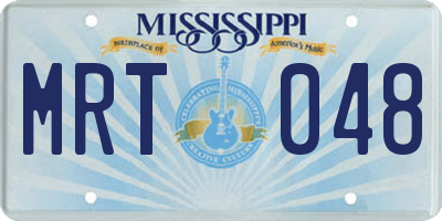 MS license plate MRT048