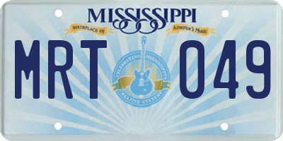 MS license plate MRT049
