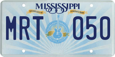 MS license plate MRT050