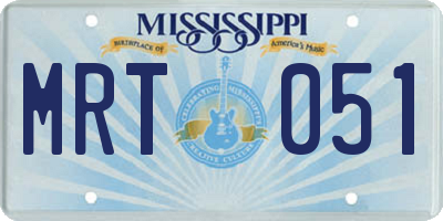 MS license plate MRT051