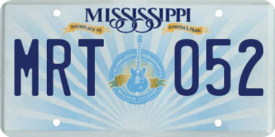 MS license plate MRT052