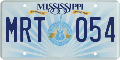 MS license plate MRT054